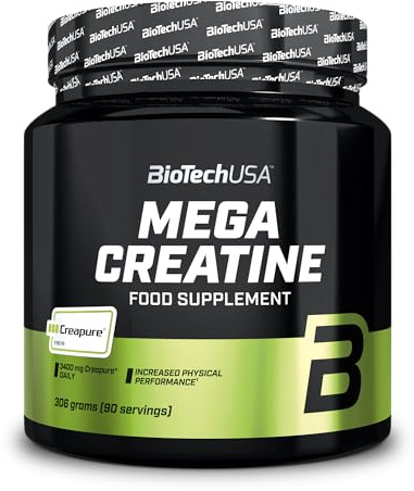 BioTechUSA Mega Creatine │ Formule de marque Creapure® │ Formule micronisée │ Pureté et fiabilité exceptionnelles, 306 g, Non-aromatisé