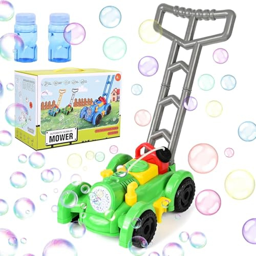 Apritsce Seifenblasen Rasenmäher für Kinder, Seifenblasenmaschine Kinder, Bubble Machine, Seifenblasen Maschine Sommer Gartenspielzeug Outdoor Spielzeug