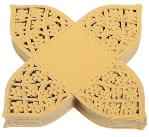GARVALON 50 Cápsulas Decorativas de Papel para Trufas Huecas Color Dorado Moldes para Chocolate y Dulces Envoltorios para Fiesta y Boda Papel Resistente para Decoración de Mesa