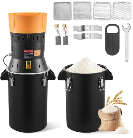 VEVOR Electric Grain Mill Grinder, 600W High Power Commercial Spice Grinder, 6.6 Gal Pulverizer Powder Machine with Galvanized Sharp Blades, for Dry Grains, Spices, Cereals, Coffee, Corn & Pepper