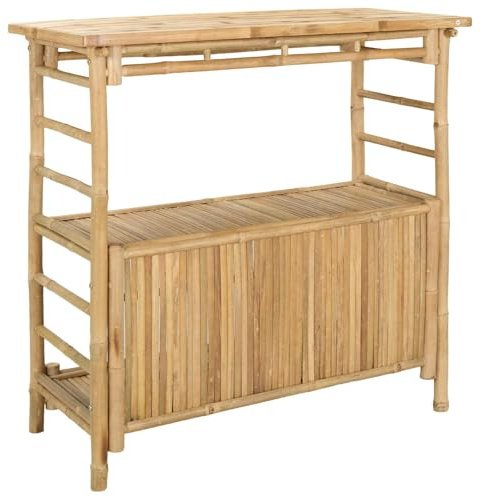 vidaXL Outdoor Bartisch Natur 110 x 50 x 105 cm Bambus