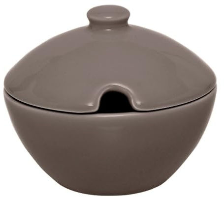 Excelsa Trendy Formaggiera/Zuccheriera in Porcellana, Con coperchio, Colore Grigio