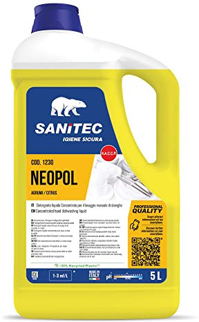 Neopol piatti gel, detergente ultraconcentrato per il lavaggio manuale delle stoviglie, 5 kg - Agrumi