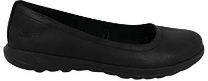 Skechers Go Walk Lite-Gem, Ballerines Bout fermé Femme, Noir (Black Textile/Trim Bbk) ,39.5 EU