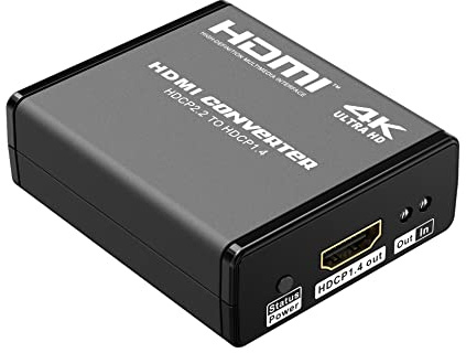 PremiumCord HDMI HDCP 2.2 zu HDCP 1.4 Konverter, Auflösung 4K 2160p 60Hz, Full HD 1080p, Unterstützt 3D, Dolby True HD, Plug & Play, Schwarz, khcon-44