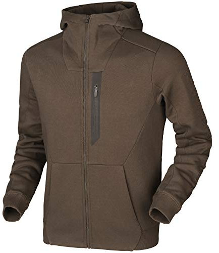 Härkila Kapuzenjacke für Herren in Braun und Grün - Pullover für die Jagd - Langärmlige Jagdjacke mit Kapuze Angeln Wandern, Größe:XL, Farbe:Braun