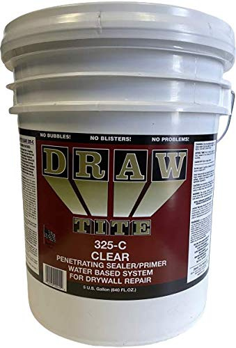 DRAWTITE Drywall Primer & Drywall Sealer, Drywall Repair, Wallpaper Repair, 5 Gallon, 640 Fl. Oz. (Clear)