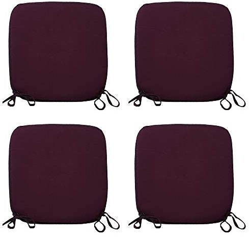 CB CASABELLA 4 Removable Elegant Chair Pads Seat Pads for Home Dining Room Kitchen Office Garden Patio 38X38Cm Purple Chairpads Seatpads With ties
