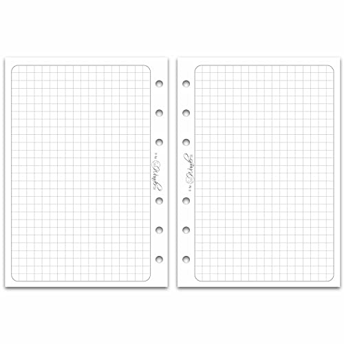SinnWunder® 50 Blatt Din A6 (10.5 x 14.8 cm) Premium Notiz-Papier mit 5 mm Karo - Für 6-Ringplaner