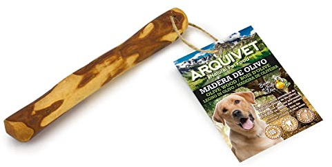 Arquivet Olivenholz – Beißring für Hunde S (60 – 100 g/12 – 20 cm) – Zweig aus Olivenöl überzogen – aus dem notwendigen Schnitt – Spielzeug natürlichen Ursprungs