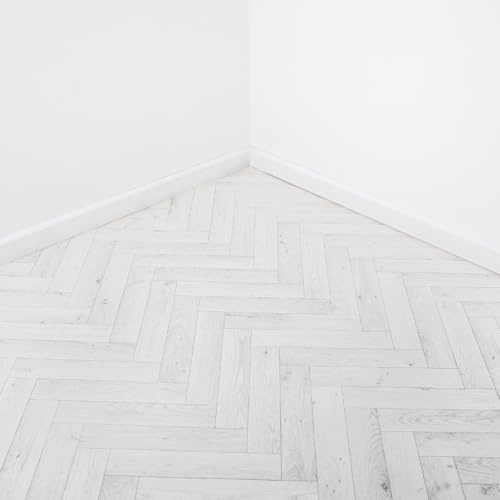 Grandismo White Oak Parquet Vinyl Lino Flooring 2m & 4m Width Bathroom Kitchen Flooring (3metres x 2metres (9ft 10 x 6ft 6))