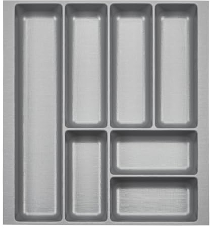 Orga-Box 2 Besteckeinsatz Tiefe: 461 x Breite: 409 mm silbergrau | mit Canvas Struktur für 50er Nobilia Schublade bis 07.2012 BITTE MESSEN SIE IHR SCHUBLADENINNENMAß!