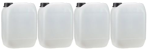 ITP Packaging 4 x 10 Litre Plastic Jerry Can with Tamper Evident Cap, Stackable, Reuseable, Ideal for Water Storage for Camping and Caravanning