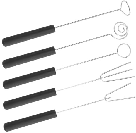 Zerodeko Chocolate Fork Set with Fork Shapes for DIY Chocolate Stainless Steel 5pcs Kitchen Gadget for Dipping Candies and BBQ Use and Fruits