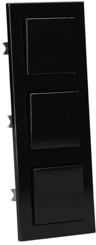 JUNG Serie A Wechselschalter Set Schwarz | mit 3x 506U Wechselschalter Universal, 3x A590SW Wippe, AC583SW Rahmen 3-fach