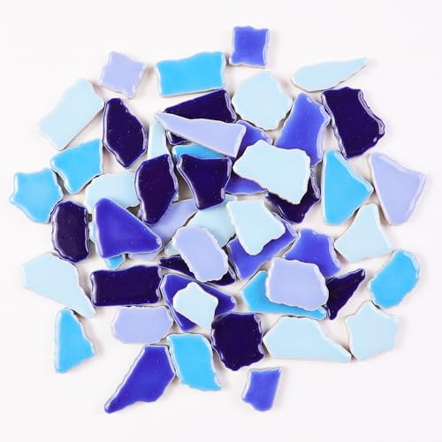 454 g (0,5 kg) mittelgroße gebrochene Keramik-Mosaikfliesen für Bastelarbeiten, Massenmosaikstücke, zufällige Formen, unregelmäßige Keramik-Mosaikfliesen für Erwachsene und Kinder,