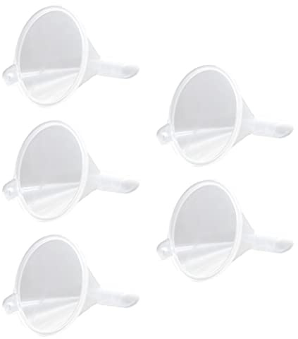 Imbuto in plastica Mini imbuti trasparenti per riempimento di olio essenziale Forniture per utensili Mini imbuto da 5 pezzi