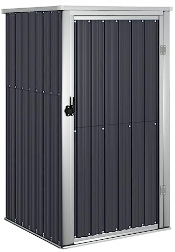 prissent Fahrradunterstand 88x89x161 cm Gartenhaus Metall Geräteschuppen Gerätehäuser Zur Aufbewahrung von Rasenmähern, Fahrradunterstand Storage Shed, Fahrrädern usw Anthrazit