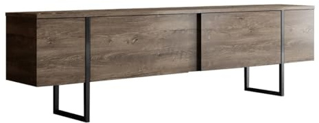 Calicosy Meuble TV 2 Portes Rabattables L180 Cm - Luxe - en Panneaux De Particules - Style Contemporain - pour Salon - L180 X l30 X H50 Cm