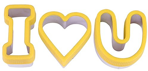 Amosfun 6 Pz Tagliabiscotti Alfabeto Caramelle Gommose Pirottini Per Muffin Biscotti Cioccolato Amore Tagliabiscotti Formatrice Di Biscotti Forma Di Biscotto Yellow Acciaio Inossidabile