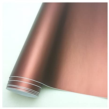 SQIANKUN Autofolie Mehrere Farben rot blau Gold grün grün lila Mattes Satin Chrom Vinyl car wrap Film stehungsstufe Bubble carmarping Styling Auto Folie(Coffee,152X30 cm)
