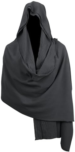 JUMISEE Mittelalterlicher Kapuzenumhang Renaissance Kopftuch Kapuze Schamane Ninja Schal Cowl Post Apokalyptischer Umhang Cosplay Kostüm
