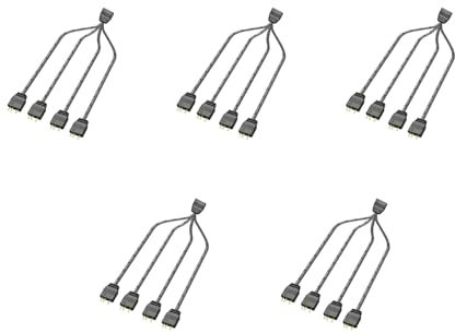 RGB LED Strip Splitter Cable 1 To 4 Ports ARGB LED Connector 3Pin 5V Wire Extension Cable Y Splitter Argb Extention 5V 3PIN 12V 4pin PC Motherboard- To RGB FAN SM3P Socket Multi-Connectors Cable