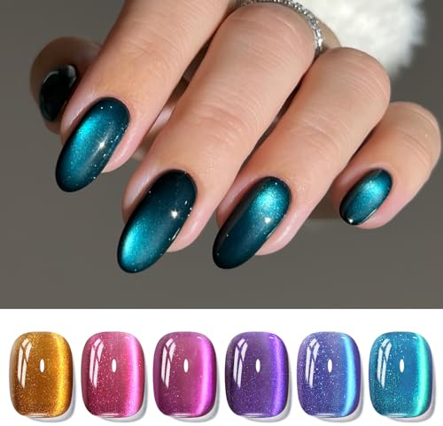 Born Pretty Cat Magnetic Eye Gel Braun Rosa Blau Grün - UV Nagellack Glitzer Gel Nagellack Maniküre und Nagelkunst DIY zu Hause