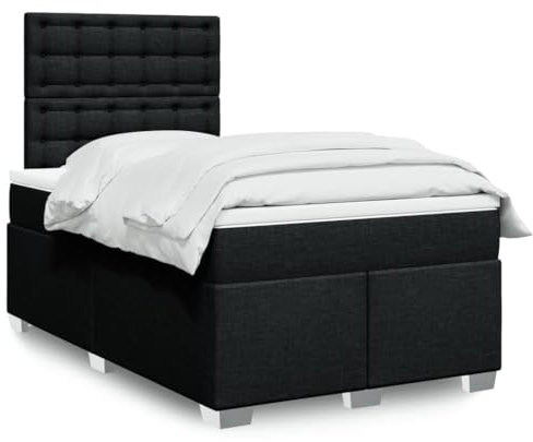 qohoio Boxspringbett mit Matratze Betten Mit Matratze Schlafzimmer Bett Boxspringbett Mit Matratze Schwarz 120x190 cm Stoff - 3290443