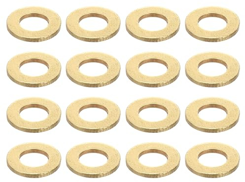 QUARKZMAN Rondelle Plate en Laiton 100Pcs Rondelles Plates en Laiton, Rondelles d'Étanchéité en Laiton M4x8x0.8mm pour Vis Boulons Réparation de Machines, Construction Extérieure
