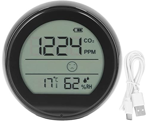 Monitor de CO2 Detector de dióxido de carbono Infrarrojo Probador de calidad del aire para Laboratorio P8 (Noir)