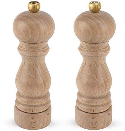 PEUGEOT - Set Paris u‘Select 18cm (Pfeffermühle + Salzmühle) - 6 Mahlgrade - Zirlion-Mahlwerk für pulverfeines Salz - Aus PEFC-zertifiziertem Holz - Französisches Know-how - Naturfarben