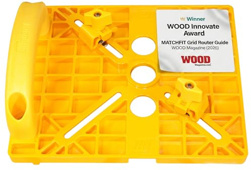 MICROJIG MatchFit Grid Router Guide, Woodworking Precision Tools for Dovetail Track, Easy Setup, Self-Indexing Design 4 Spacing, MFRG-400-000