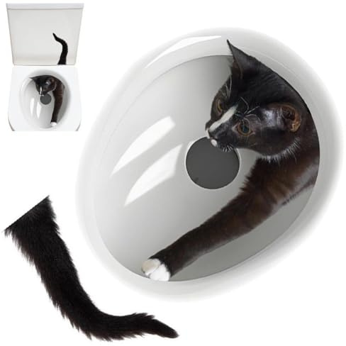 Uzztfa Autocollant De Couvercle De Toilette Chat Mignon, Étanche, Cartoon, Animé Animal, Pour Décoration De Salle De Bain, Recommandé Pour Mur, 1 Unité, Gris