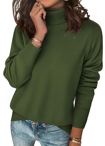 Zeagoo Womens Jumper Turtleneck Sweaters Knit Tops Soft Pullover Winter | Ladies Jumper Long Sleeves Tops Fall Winter Sweatshirt