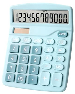 KOSINGNA Desktop Calculator Standard Function Calculator with 12-Digit Large LCD Display Solar & Battery Dual Power for Home Basic Office Business