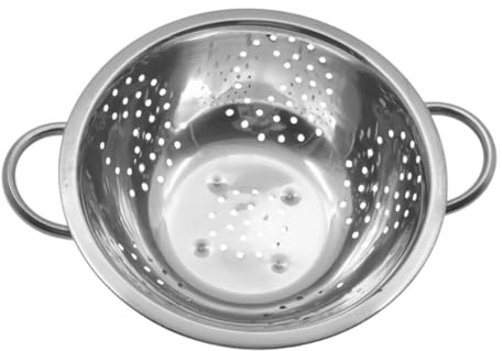 Stainless Steel Colander with Handles – 25cm Diameter Strainer Bowl for Draining Pasta, Vegetables, and Fruit