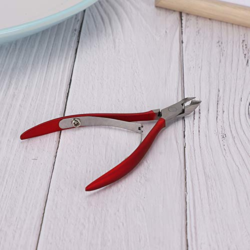 HUSHUI Ciseaux à Ongles en Acier Inoxydable, Tondeuse Professionnelle pour Peaux Mortes avec Arc Super Incisif pour L'élimination des Callosités des Ongles, Poignée Ergonomique (Rouge)