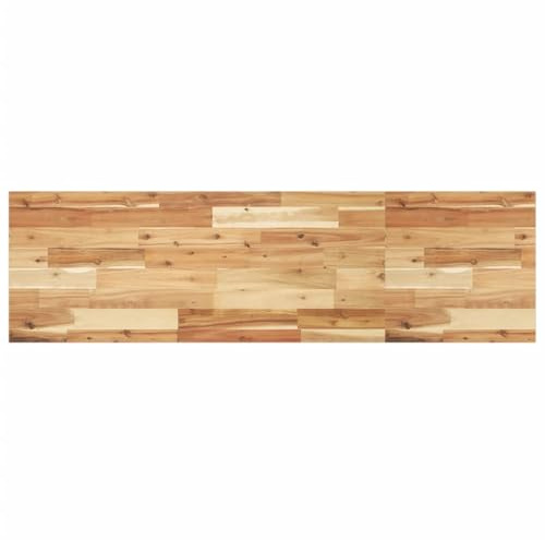 Mhdvray Akazien Tischplatte 140x40x2 cm rechteckig unbehandelt Massivholz Schreibtischplatte Esszimmerplatte einfach auf Maß lackierbar für Home Office Küche Flur Wohnzimmer