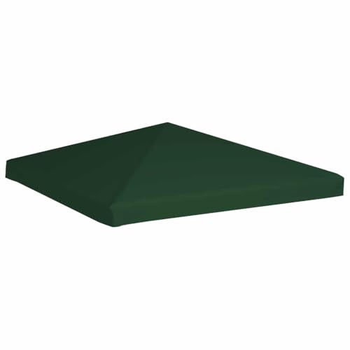 Mokuyary Toile supérieure de belvédère 310 g/m² 3 x 3 m Vert, Toit de Remplacement (Cadre de chapiteau n'est Pas Inclus) pour Tonnelle, Gazebo, Tente