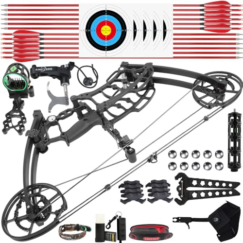 FQH M109K Dual-Purpose Compound Bow, 40-65 LBS, 25-30 Draw | Dual-purpose bow, 40-65 LBS draw weight, 25-30 draw length, 320 FPS arrow speed, CNC aluminum riser, steel ball compatible