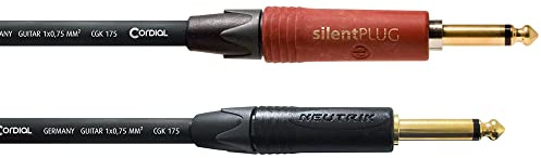 Top Performance Gitarrenkabel Cordial CSI 6 silent-pp, 6,0 m Silent Klinke/Klinke 6,3 mm mono gold Kontakte: CGK 175 Kabel
