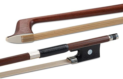 GEWA Violinbogen Massaranduba Student 3/4 Naturhaar, kantige Stange, Ebenholzfrosch mit Schübchen