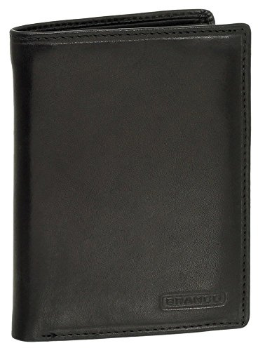 Ledershop24 Ausweisetui Ausweishülle Ausweismappe mit Geldscheinfach echt Leder Farbe Schwarz