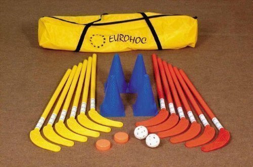 Eurohoc New Club Senior Indoor Hockey Complete Set Sticks Pucks Balls & Bag
