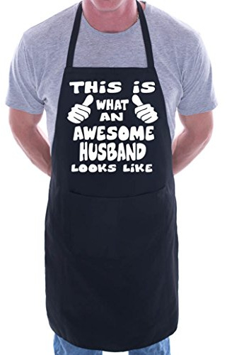Print4U This Is What Awesome Husband BBQ Cooking Funny Novelty Apron Black