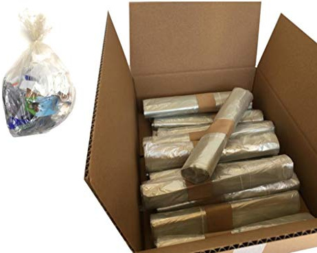 200 Sacchi trasparenti 70x110 immondizia raccolta differenziata, 20 rotoli da 10, Sacchi spazzatura grandi condominiali.