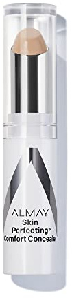 Almay Skin Perfecting Comfort Concealer, Face Makeup, Full Coverage, Natural Looking Finish, Cruelty-Free, Hypoallergenic, Dermatologist Tested, 120 Light, 1 Count
