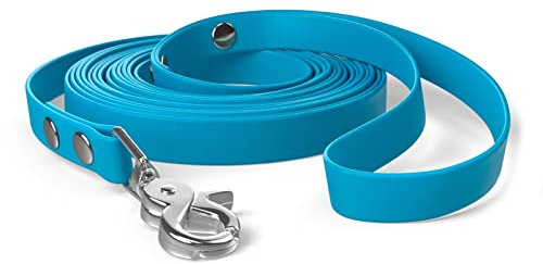 5m Schleppleine, Hundeleine, Handschlaufe, Cyan-Blau, sehr stabil, schmutz- und wasserabweisend