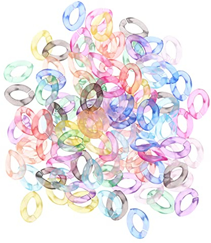 100Pcs Transparent Acryl Kunststoff Verknüpfung Ringe Kette Schnell Matt Twist Link Curb Kette Anschlüsse für Home Vorhang Geldbeutel Griff Retainer Ketten Zeug
